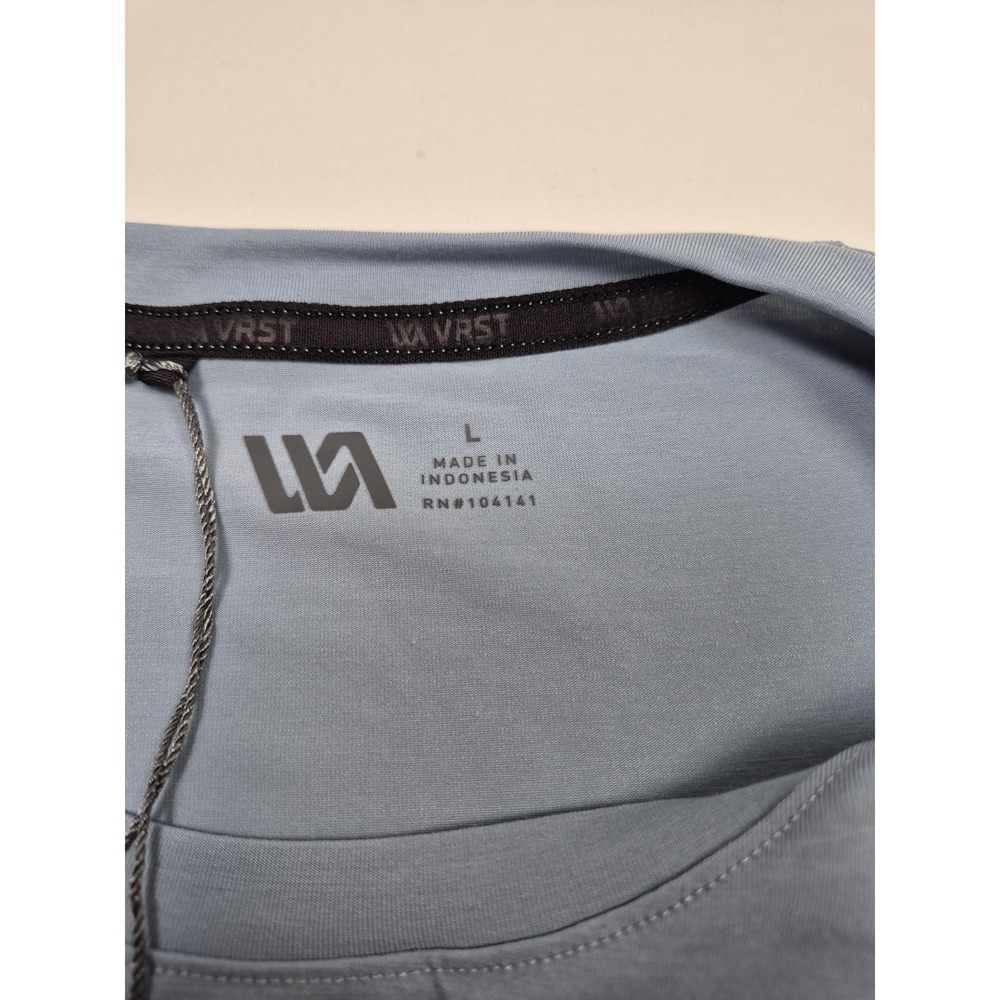 VRST Icon Tee Shirt Mens Large Muted Denim Blue Short Sleeve Performance Tee - Picture 3 of 12